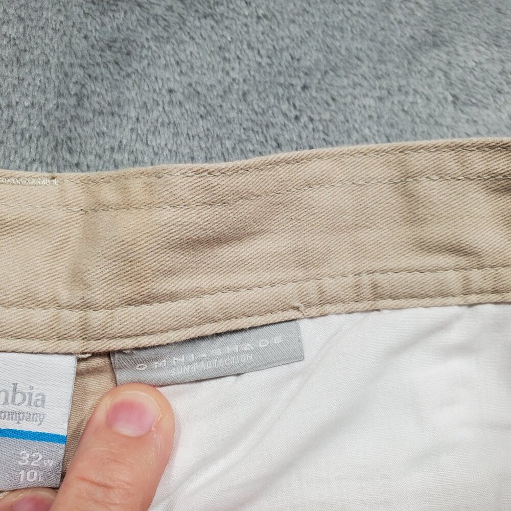 Columbia Omni-Shade Sun Protection Chino Shorts Khaki Cargo 6 Pockets Men Sz 32 - Picture 4 of 13
